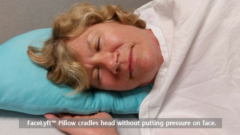 The Facelyft pillow reduces facial wrinkles