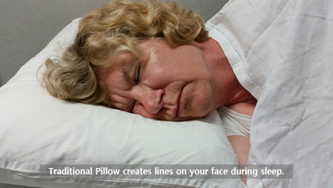 Traditional pillows puts pressure on the face